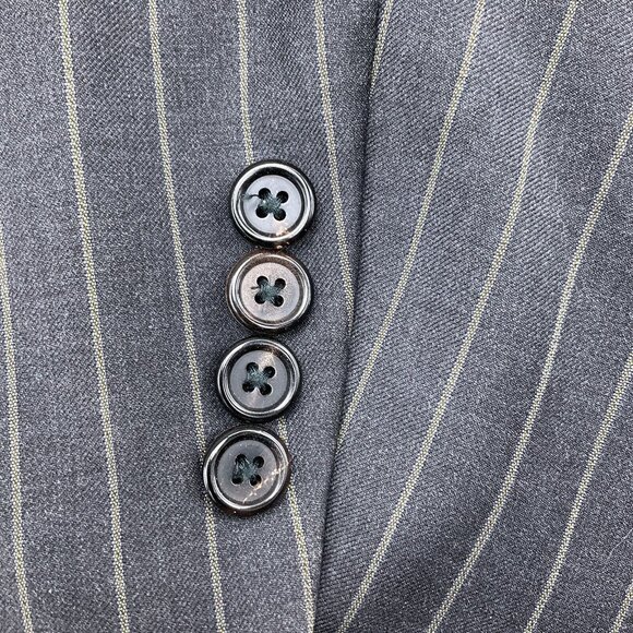 Hickey Freeman Blazer Men 42L Gray Pinstripe Wool Madison Classic Career USA VTG - Picture 4 of 13